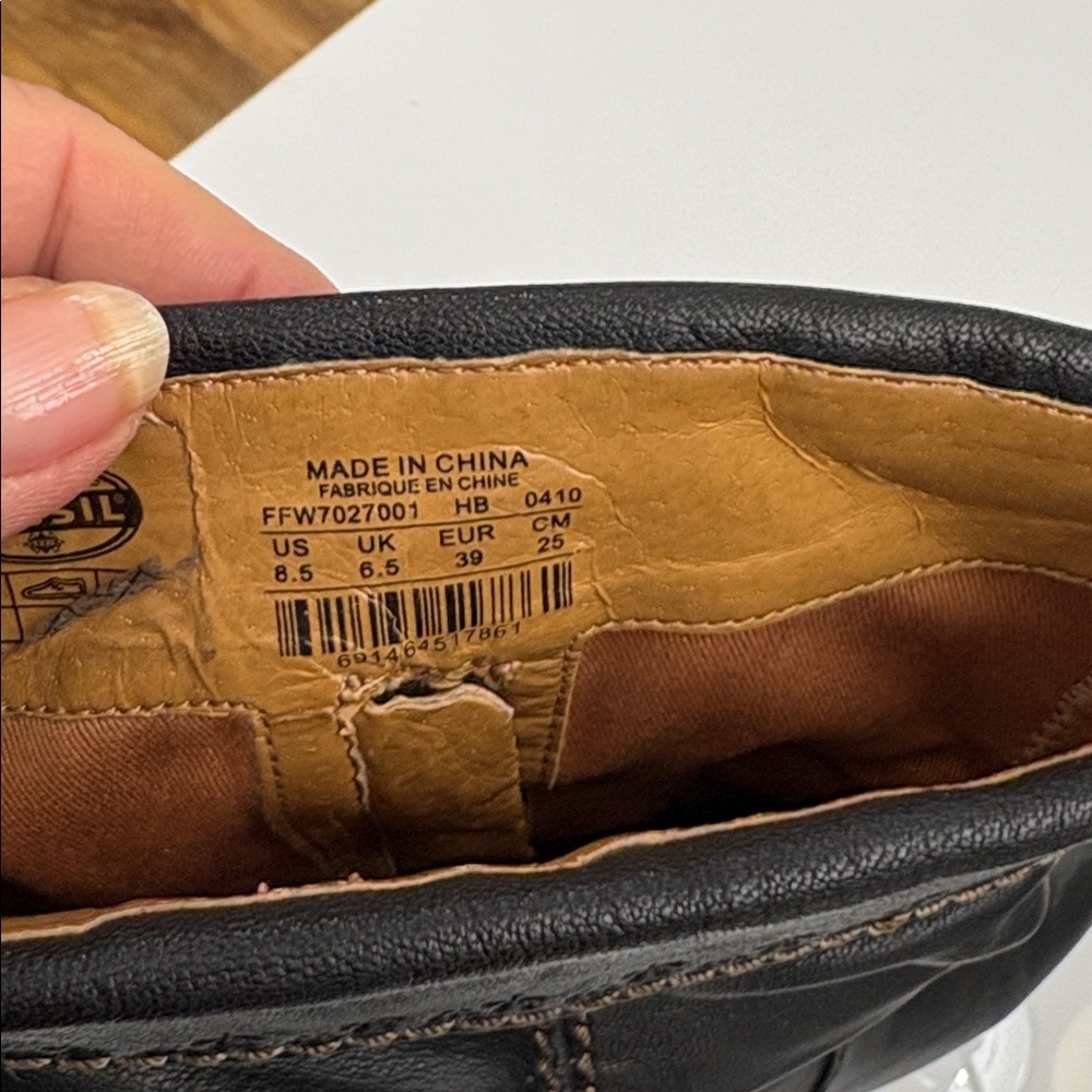 FOSSIL Black Leather BOOTS size 8.5 in boot bag - Picture 9 of 16